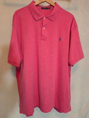 POLO Ralph Lauren Pink Polo Short-Sleeve Shirt 100% Cotton 2XB Big & Tall